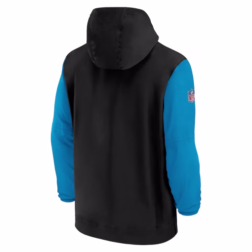 Carolina Panthers Nike 2024/25 Sideline Pre-Game Player 1/2-Zip Hoodie Jacket – Black/Gray - Image 3