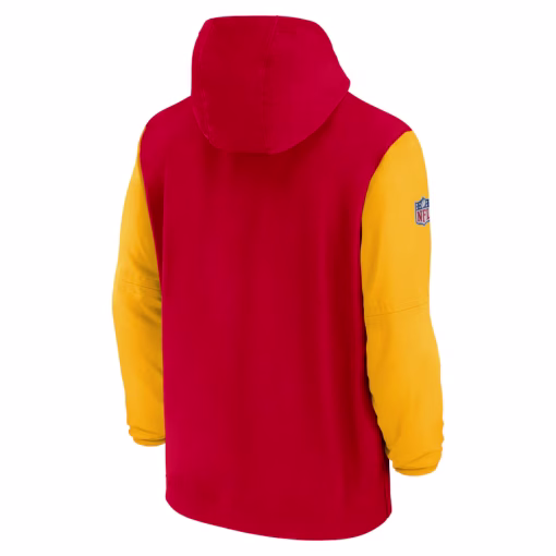 Men’s Kansas City Chiefs Nike Red/Gold 2024/25 Sideline Pre-Game Player 1/2-Zip Hoodie Jacket - Image 3