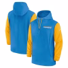 Los Angeles Chargers Nike 2024/25 Sideline Pre-Game Player 1/2-Zip Hoodie Jacket – Powder Blue/Gold