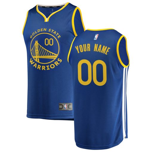 Golden State Warriors Fanatics Youth 2019/20 Fast Break Custom Replica Jersey Royal – Icon Edition