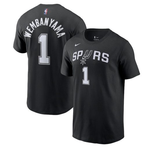 Victor Wembanyama San Antonio Spurs Nike Icon 2022/23 Name & Number T-Shirt – Black