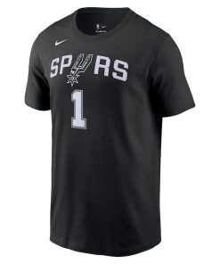 Alternative view of Victor Wembanyama San Antonio Spurs Nike Icon 2022/23 Name & Number T-Shirt – Black