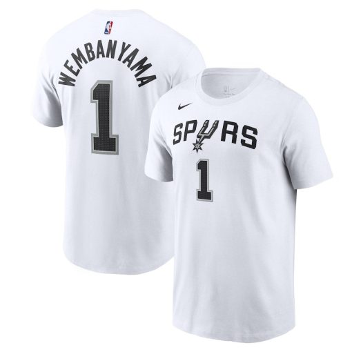 Victor Wembanyama San Antonio Spurs Nike Icon 2022/23 Name & Number T-Shirt – White