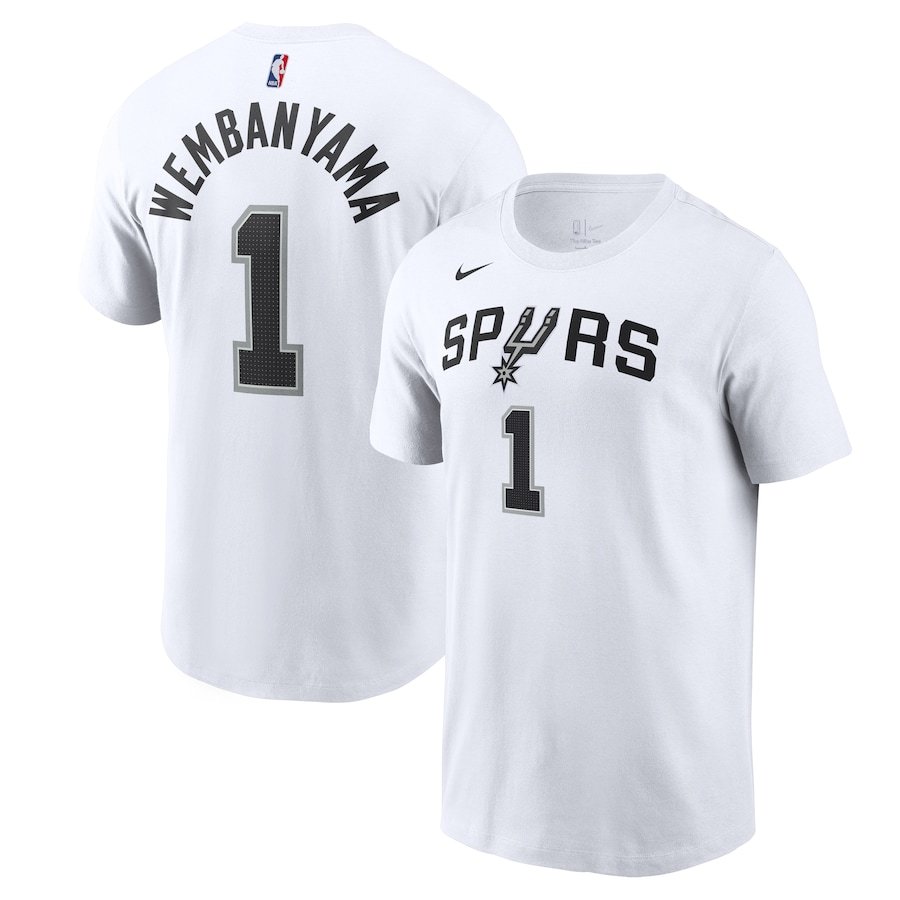 Victor Wembanyama San Antonio Spurs Nike Icon 2022/23 Name & Number T-Shirt – White