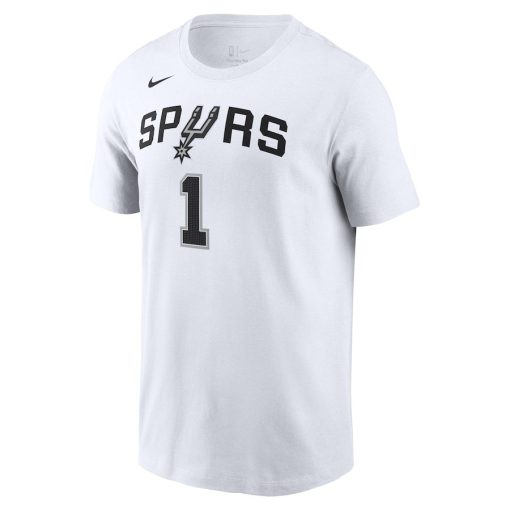 Victor Wembanyama San Antonio Spurs Nike Icon 2022/23 Name & Number T-Shirt – White - Image 2