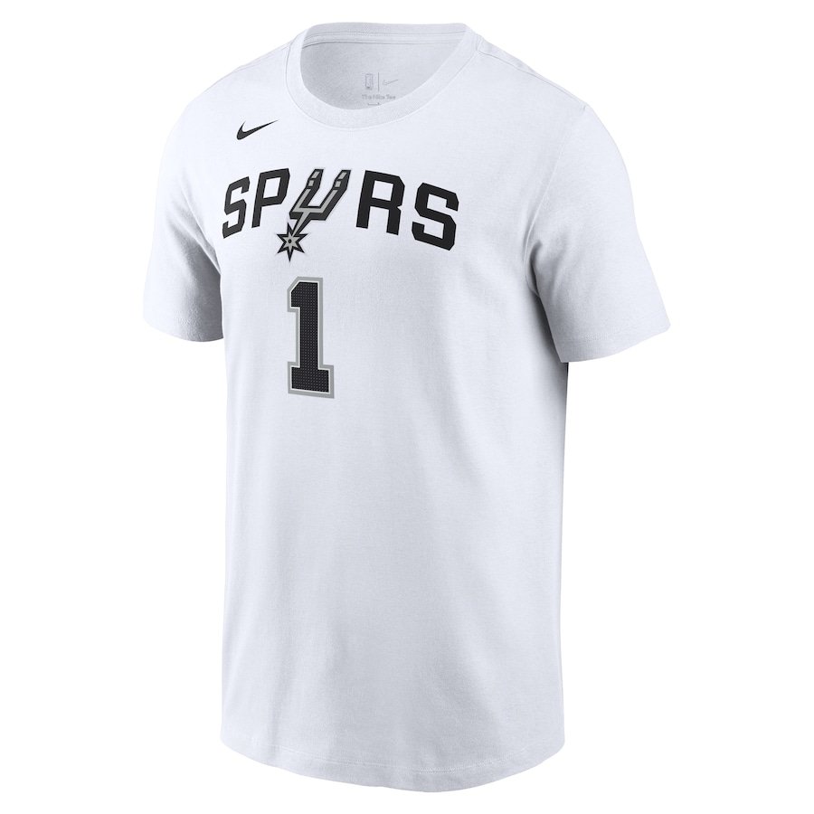 Victor Wembanyama San Antonio Spurs Nike Icon 2022/23 Name & Number T-Shirt – White - Image 2