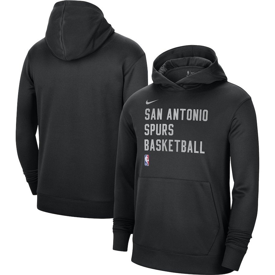 San Antonio Spurs Nike Unisex 2023/24 Performance Spotlight On-Court Practice Pullover Hoodie – Black