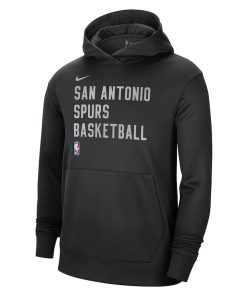 Alternative view of San Antonio Spurs Nike Unisex 2023/24 Performance Spotlight On-Court Practice Pullover Hoodie – Black