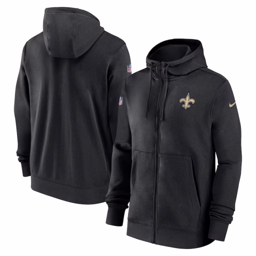 New Orleans Saints Nike 2023/24 Sideline Club Full-Zip Hoodie – Black