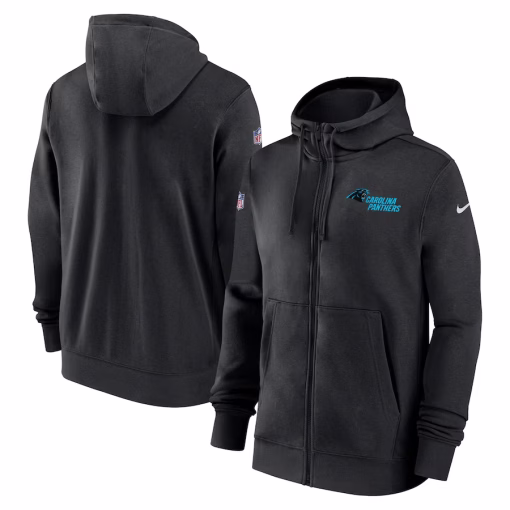 Carolina Panthers Nike 2023/24 Sideline Club Full-Zip Hoodie – Black