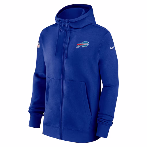 Buffalo Bills Nike 2023/24 Sideline Club Full-Zip Hoodie – Royal - Image 2