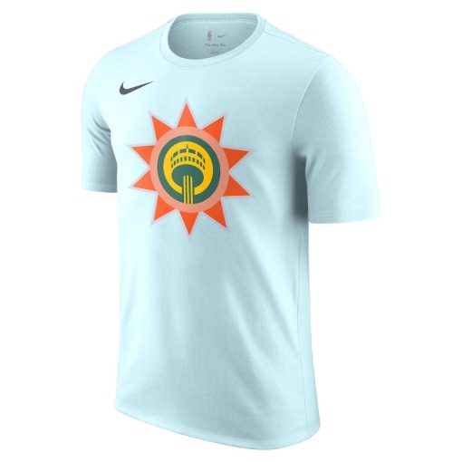 San Antonio Spurs Nike 2024/25 City Edition Essential Logo T-Shirt – Light Blue - Image 2