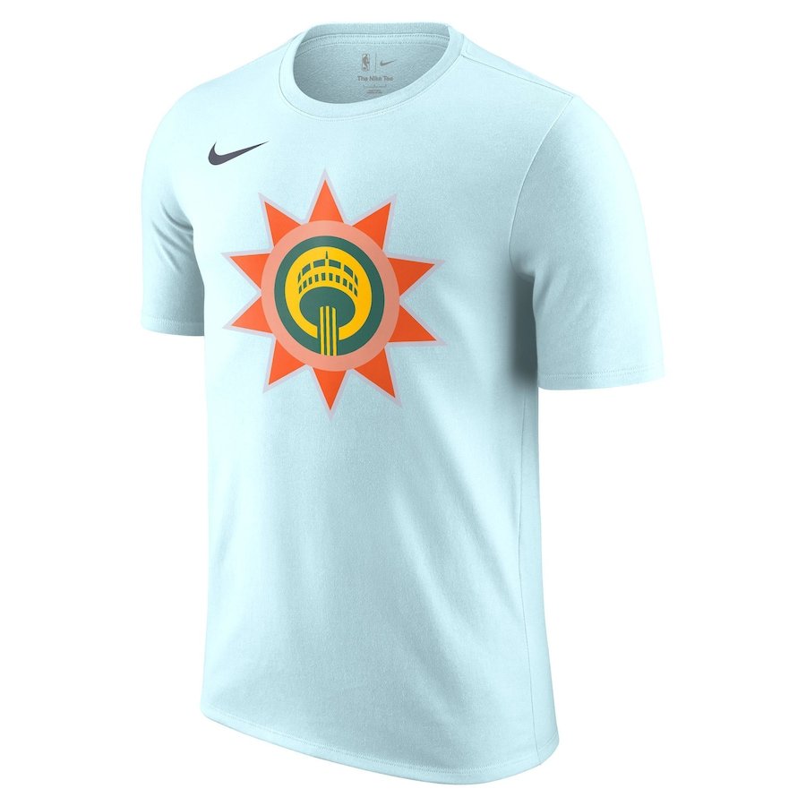 San Antonio Spurs Nike 2024/25 City Edition Essential Logo T-Shirt – Light Blue - Image 2