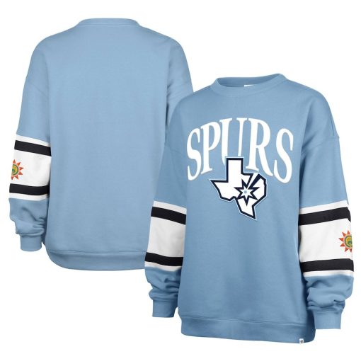 San Antonio Spurs '47 Women's 2024/25 City Edition Steadfast Paneled Pullover Sweatshirt – Light Blue
