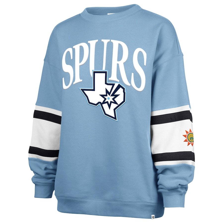 San Antonio Spurs '47 Women's 2024/25 City Edition Steadfast Paneled Pullover Sweatshirt – Light Blue - Image 2