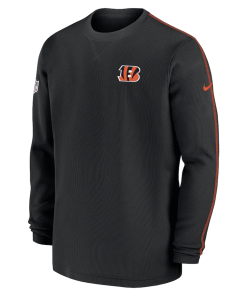 Alternative view of Cincinnati Bengals Nike 2024 Sideline Coaches Long Sleeve Top – Black
