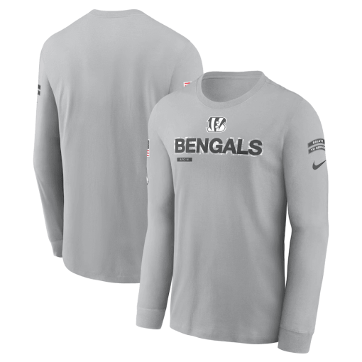 Cincinnati Bengals Nike 2024 Salute To Service Long Sleeve T-Shirt – Gray
