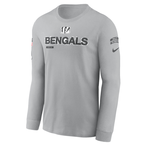 Cincinnati Bengals Nike 2024 Salute To Service Long Sleeve T-Shirt – Gray - Image 2