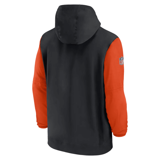Cincinnati Bengals Nike 2024/25 Sideline Pre-Game Player 1/2-Zip Hoodie Jacket – Black/Orange - Image 3