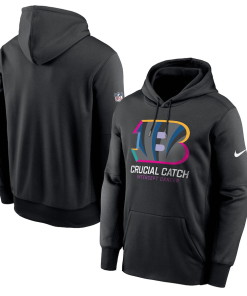 Cincinnati Bengals Nike 2024 NFL Crucial Catch Performance Fleece Pullover Hoodie – Black