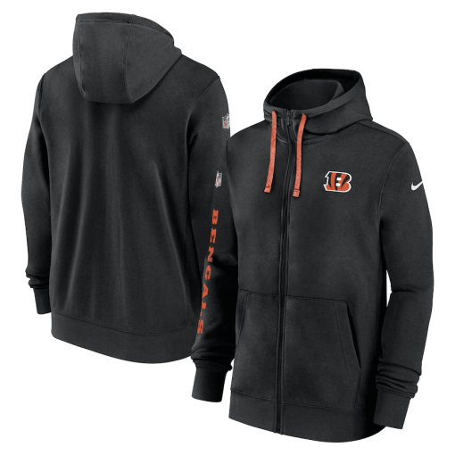 Cincinnati Bengals Nike 2024 Sideline Club Full-Zip Hoodie – Black