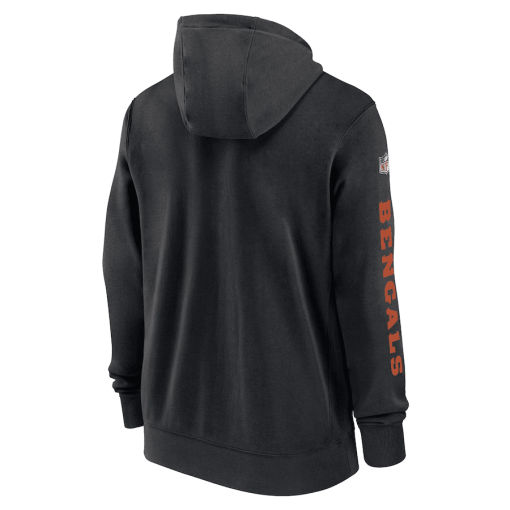 Cincinnati Bengals Nike 2024 Sideline Club Full-Zip Hoodie – Black - Image 3