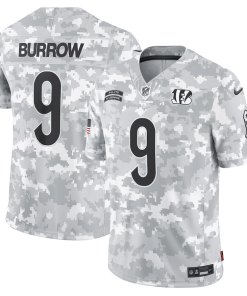 Joe Burrow Cincinnati Bengals Nike 2024 Salute to Service Limited Jersey – Arctic Camo