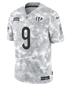 Alternative view of Joe Burrow Cincinnati Bengals Nike 2024 Salute to Service Limited Jersey – Arctic Camo
