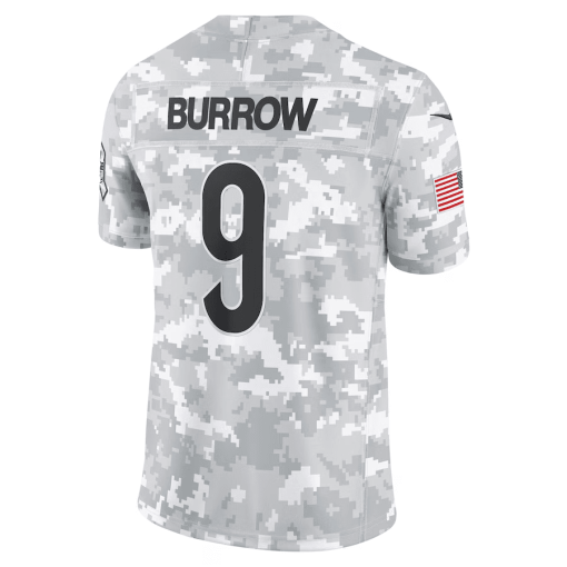 Joe Burrow Cincinnati Bengals Nike 2024 Salute to Service Limited Jersey – Arctic Camo - Image 3
