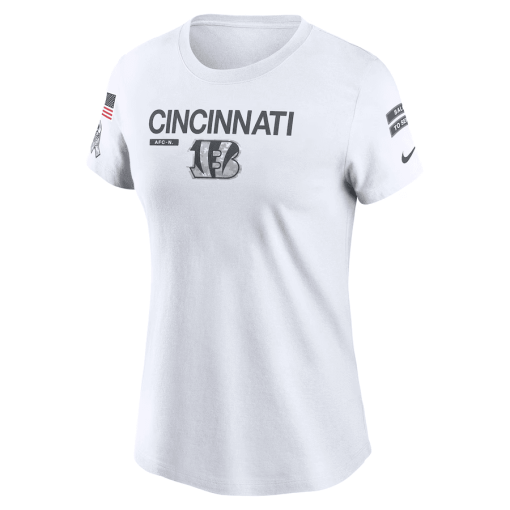 Cincinnati Bengals Nike Women’s 2024 Salute To Service Legend Performance T-Shirt – White - Image 2