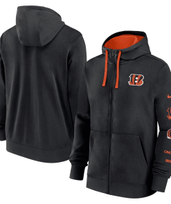 Cincinnati Bengals Nike Club Full-Zip Hoodie Jacket – Black