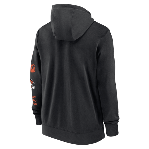 Cincinnati Bengals Nike Club Full-Zip Hoodie Jacket – Black - Image 3