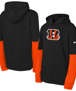 Cincinnati Bengals Nike Youth Club Pullover Hoodie – Black