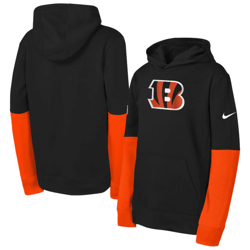 Cincinnati Bengals Nike Youth Club Pullover Hoodie – Black