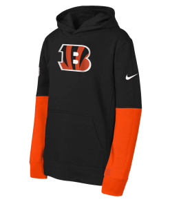 Alternative view of Cincinnati Bengals Nike Youth Club Pullover Hoodie – Black