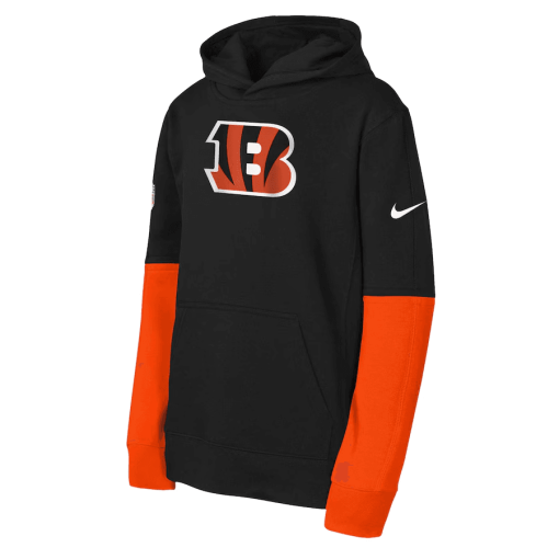 Cincinnati Bengals Nike Youth Club Pullover Hoodie – Black - Image 2