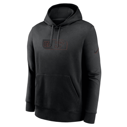 Cincinnati Bengals Nike Edge French Terry Club Pullover Hoodie – Black - Image 2