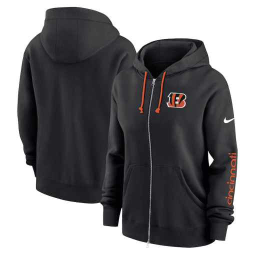 Cincinnati Bengals Nike Women’s Phoenix Hoodie Full-Zip Sweatshirt – Black