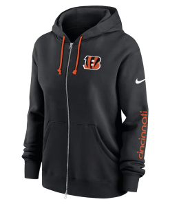 Alternative view of Cincinnati Bengals Nike Women’s Phoenix Hoodie Full-Zip Sweatshirt – Black