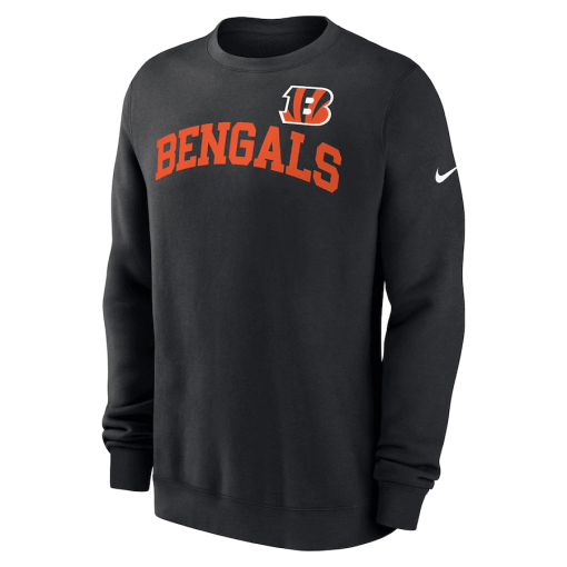 Cincinnati Bengals Nike Club Pullover Sweatshirt – Black - Image 2