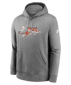 Alternative view of Cincinnati Bengals Nike Rewind Club Logo Pullover Hoodie – Heather Gray