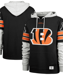 Cincinnati Bengals ’47 Double Header Blitz Cornerback Pullover Hoodie – Black