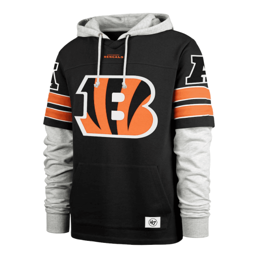 Cincinnati Bengals ’47 Double Header Blitz Cornerback Pullover Hoodie – Black - Image 2