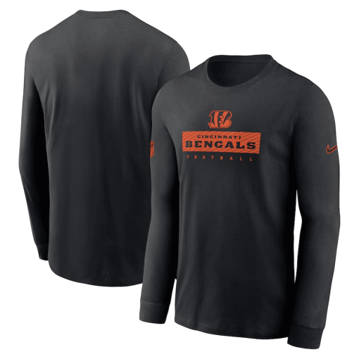 Cincinnati Bengals Nike Sideline Performance Long Sleeve T-Shirt – Black