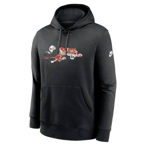 Cincinnati Bengals Nike Rewind Club Logo Pullover Hoodie – Black - Image 2