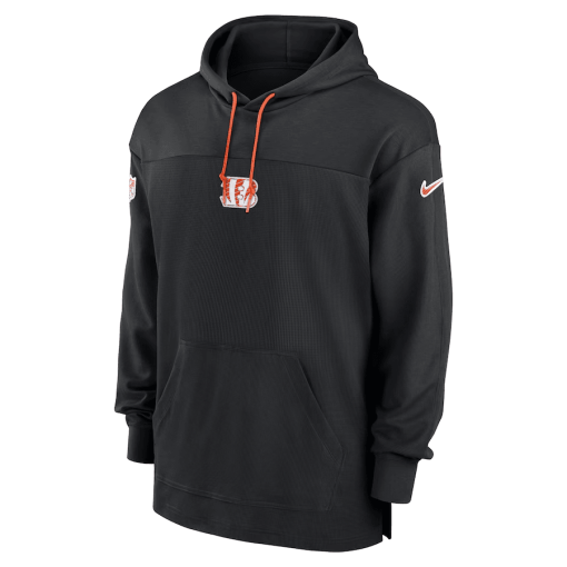 Cincinnati Bengals Nike Sideline Jersey Performance Pullover Hoodie – Black - Image 2