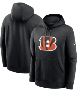 Cincinnati Bengals Nike Club Logo Pullover Hoodie – Black