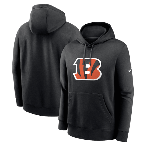 Cincinnati Bengals Nike Club Logo Pullover Hoodie – Black