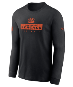Alternative view of Cincinnati Bengals Nike Sideline Performance Long Sleeve T-Shirt – Black
