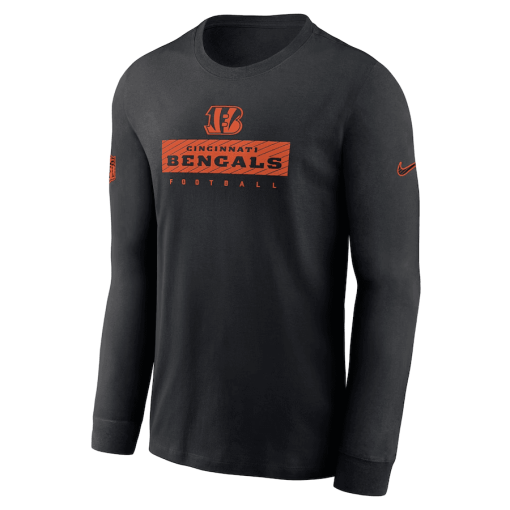 Cincinnati Bengals Nike Sideline Performance Long Sleeve T-Shirt – Black - Image 2